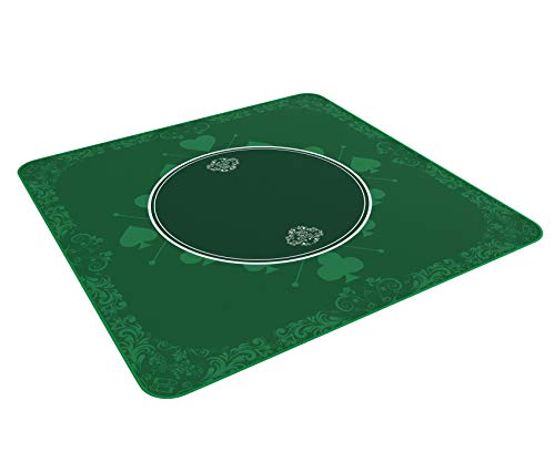 Mantel Universal para Juegos de salón, Juegos de Mesa y Juegos de Cartas Verde en 80 x 80cm para la Mesa de Juegos