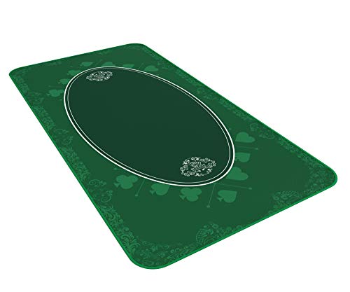 Mantel Universal para Juegos de Cartas, Juegos de Mesa y Juegos de salón Verde en una Mesa de Juego Propia de 160 x 80cm - Mantel de Lujo - Alfombra de Juego - Bloc de Mesa de Juego