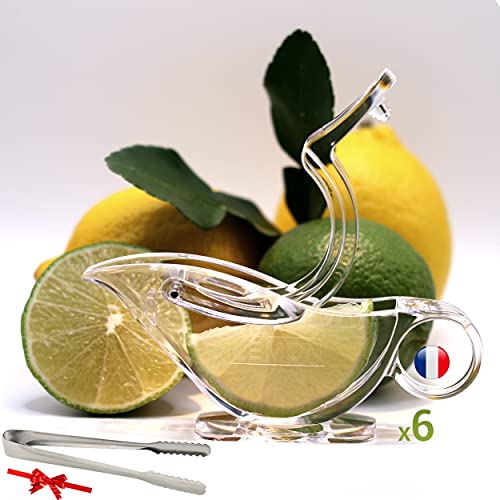Exprimidor de limones de mesa, juego de 6, prensa de cítricos individual, diseño y elegante, esqueezer lemon juicer, arte de mesa, regalo exitoso y barato