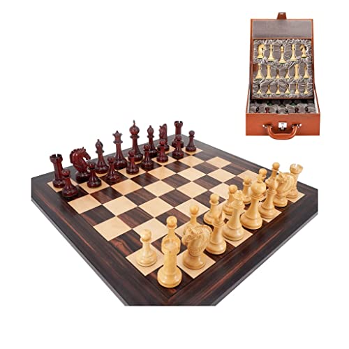 Tablero Ajedrez Conjunto de ajedrez profesional Conjunto de tableros de ajedrez con una bolsa de almacenamiento de cuero de piezas Juego de ajedrez hecho a mano for profesionales de adultos juego de a