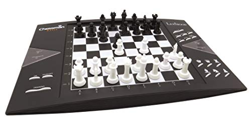 Lexibook electrónico mesa (CG1300) ChessMan Elite Juego de ajedrez inteligente, 64 niveles de dificultad, LED, alimentado por batería o adaptador de 9V, negro/blanco, color