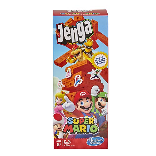 Jenga Juego Edición de Super Mario, Juego de Torre apilable de Bloques para fanáticos de Super Mario, de 8 años en adelante