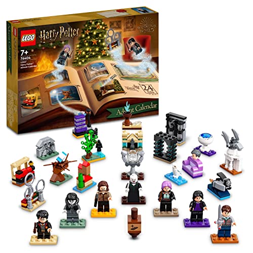 LEGO 76404 Harry Potter Calendario de Adviento 2022 con Juego de Mesa, 7 Mini Figuras y Escenas de Las Películas, Regalos y Juguetes de Navidad