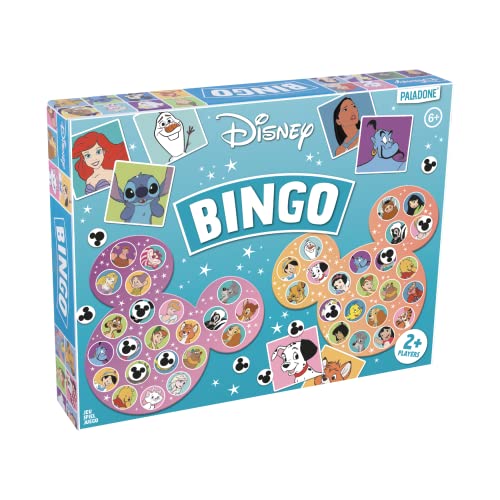 Paladone Disney Bingo - 6 Cartas - 50 Personajes Diferentes - All Hour Indoor Bingo