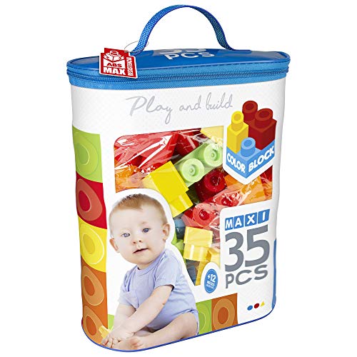ColorBaby - Construcciones para niños juego construcción bolsa 35 piezas maxi color block (49276)