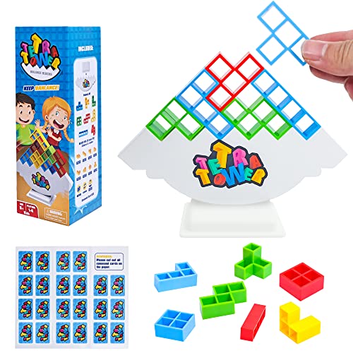 DAOUZL Juegos Apilables, Tetris Block Game, Juego de Equilibrio para Niños, Juegos de Equilibrio, Juego Educativo Montessori Adecuado para Niños y Niñas como Juguetes Educativos