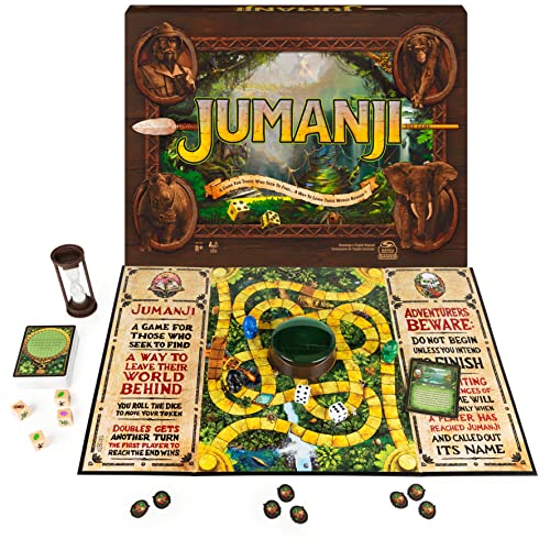 Jumanji The Game, The Classic Scary Adventure Family Board Game Based on The Action-Comedy Movie, for Kids and Adults Ages 8 & up