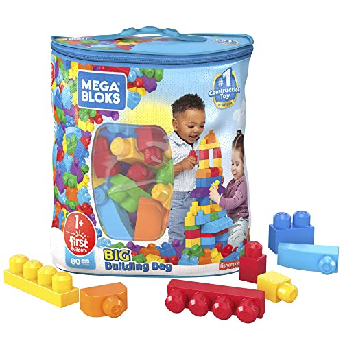 MEGA - Mega Bloks Bolsa Clásica con 80 Bloques de Construcció , Juguete para Bebé + un Año Mattel DCH63
