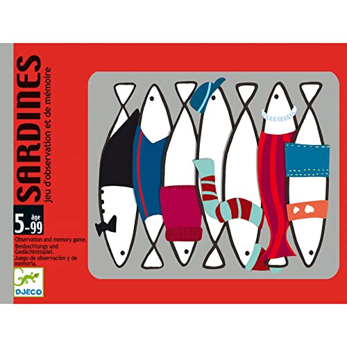 Djeco- Juegos de cartasJuegos de cartasDJECOCartas Sardines, Multicolor (36)