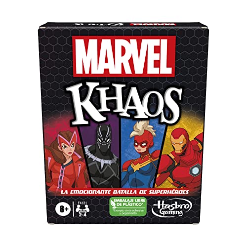 Hasbro Gaming Juego de Cartas Marvel Khaos con superhéroes Marvel - Divertido Juego de Familia para 2 a 4 Jugadores a Partir de 8 años