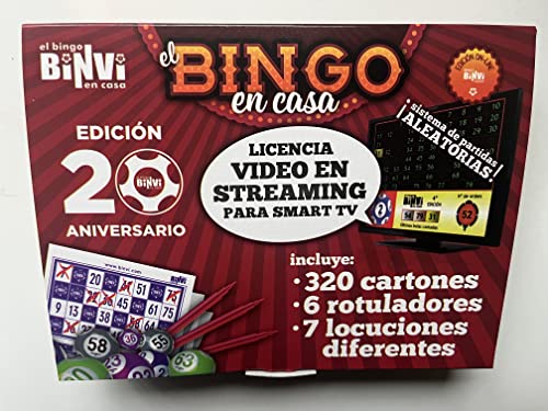 Binvi Bingo Edición 20 aniversario, El bingo en Casa, Online+DVD 320 cartones