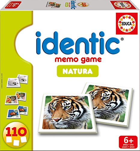 Educa - Identic Natura. Juego educativo de memoria para niños a partir de 3 años. Ejercita y mejora la memoria de los niños y niñas con esta Memoria juego de mesa y 110 cartas / imágenes. (14783)
