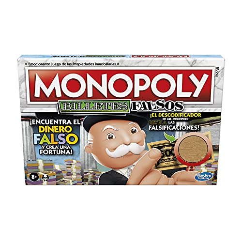 Juego de Mesa Monopoly Decodificador para Toda la Familia y niños y niñas de 8 años en adelante - Incluye un Decodificador del Sr. Monopoly para Encontrar falsificaciones - para 2 a 6 Jugadores