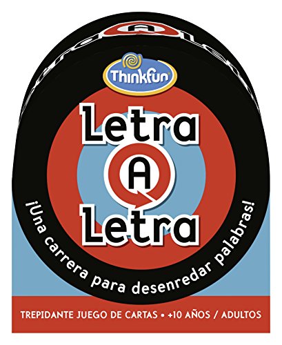 ThinkFun - Letra a Letra, Juego de cartas, Versión en Español, Juego de Mesa, Edad recomendada 10+ , 300 Cartas