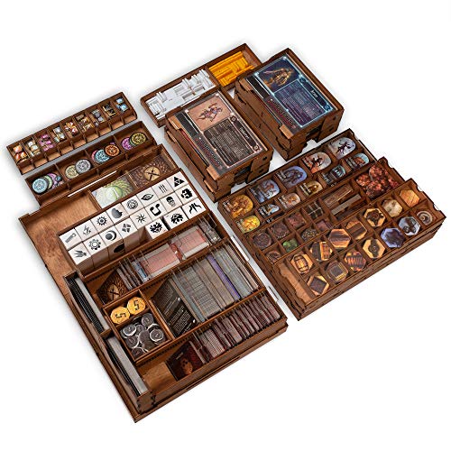 Organizador de madera Smonex con juego de mesa Gloomhaven – Caja adecuada para almacenamiento de todos los Gloomhaven Expansion – Kit Token Box Insertar tarjeta