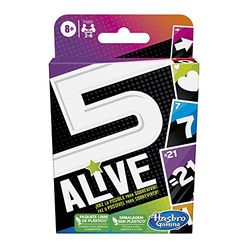 Hasbro Gaming - 5 Alive - Juego de Cartas para niños - Divertido Juego para Toda la Familia - Juego de Cartas para 2 a 6 Jugadores - Edad: 8+