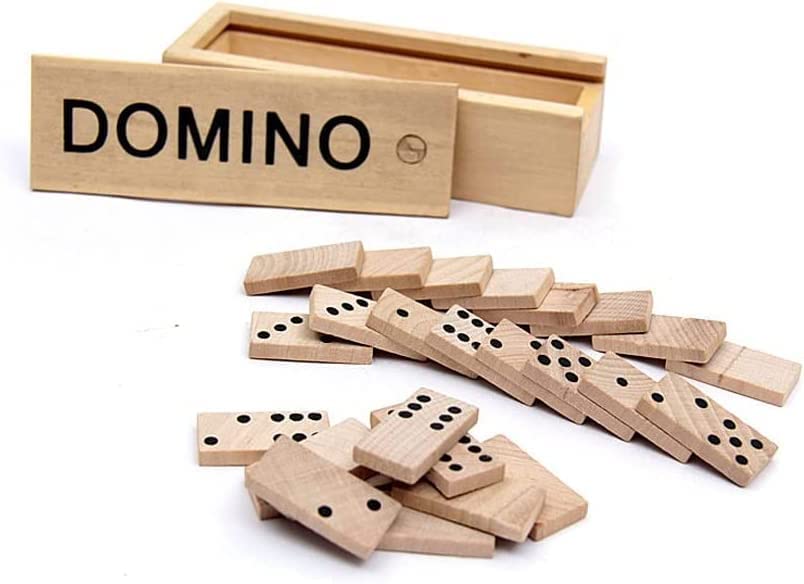 Aicom - Domino de Madera - Juego de Domino de Madera - Juego de Mesa Ideal para Compartir con Amigos - 1 Caja