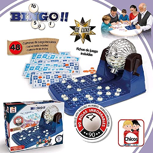 Chicos - Bingo Lotería automática | Incluye 48 cartones, 90 Bolas imborrables y fichas de Juego |Un Juego de Siempre para Toda la Familia | Medidas: 235 x 310 x 17 mm (20805)
