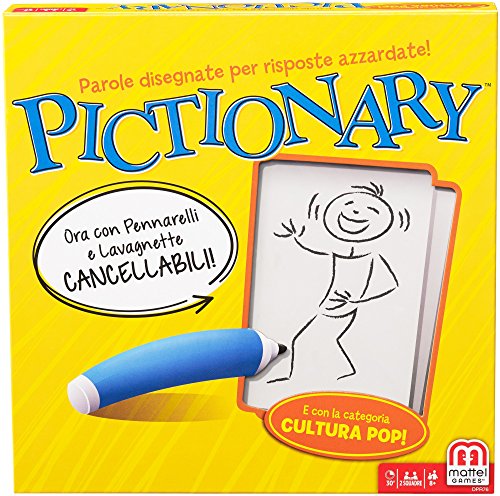 Mattel Games, Pictionary DPR76 - Juego en caja para familias, 8 años, idioma Italiano